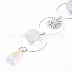 Ab цветное покрытие хрустальная пуля большие подвесные украшения&nbsp;HJEW-G019-03D