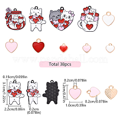 38шт 10 стиля сплава эмалевые подвески&nbsp;ENAM-YW0004-85