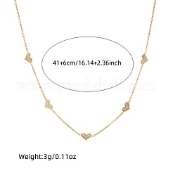 Комплекты из ожерелий и серег-гвоздиков из нержавеющей стали и натуральных ракушек в форме сердца&nbsp;FS-WGB84F7-02