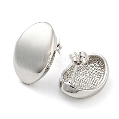 Серьги-гвоздики овальной формы из латуни с покрытием стойки&nbsp;EJEW-P242-07P