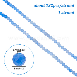 1 нить натуральных окрашенных и подвергнутых термической обработке бусин из синего авантюрина.&nbsp;G-DC0001-05