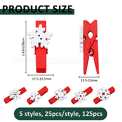 125 шт. 5 вида деревянных прищепок в виде снежинок&nbsp;FIND-FH0016-80