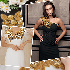 Цветок пайетки стеклянный бисер вышивка ткань пришивание аппликаций&nbsp;PATC-WH0008-127