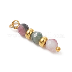 Натуральные разноцветные граненые круглые подвески из турмалина&nbsp;PALLOY-JF04907