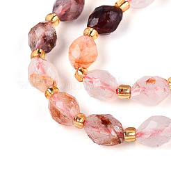 Натуральный гематоидный кварц / нитки из железистого кварца G-N342-35-8x6-13