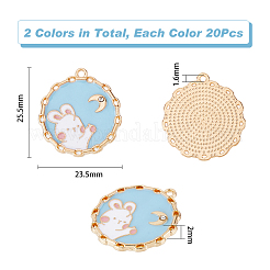 40шт 2 цвета сплава эмалевые подвески&nbsp;ENAM-DC0001-17