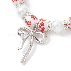 Браслеты с подвесками в виде банта из латуни&nbsp;BJEW-JB12905-02