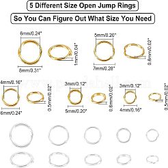 1000шт 5 стиля железных открытых прыжковых колец&nbsp;IFIN-UN0001-04