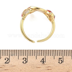 Манжеты из латуни с микро паве кубический цирконий для женщин&nbsp;RJEW-F196-01G