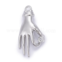 Латунные микропаве прозрачные подвески с фианитом&nbsp;ZIRC-A018-04P-RS