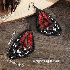 Серьги-подвески ручной работы из стекла с зелеными крыльями бабочки в стиле бохо&nbsp;TT3969