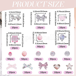 100шт 10 стиля непрозрачные и прозрачные акриловые бусины&nbsp;MACR-SC0002-23