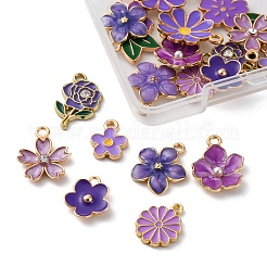 20 шт. 10 стиля подвески из цветочного сплава с эмалью&nbsp;ENAM-FP0002-13