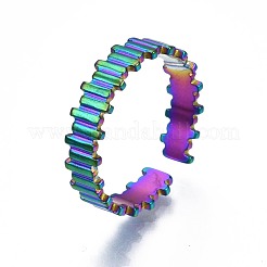 Кольцо-манжета из нержавеющей стали 304 с полосатой текстурой&nbsp;RJEW-N038-068