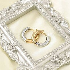 Двухцветные серьги-кольца из нержавеющей стали 201&nbsp;EJEW-Q002-01G-05