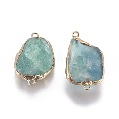 Соединители звеньев естественного зеленого флюорита&nbsp;G-L509-17G