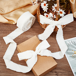 10 ярд бархатной потрепанной ленты&nbsp;SRIB-WH0011-226A