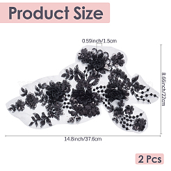 Полиэстер пайетки вышитые ткань пришивные заплатки&nbsp;PATC-WH20008-04A