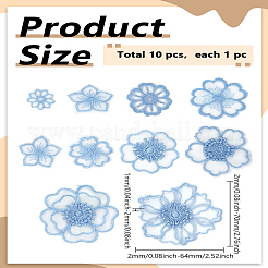 10 шт. 10 стиля кружева вышивка швейное волокно&nbsp;DIY-LP0003-72