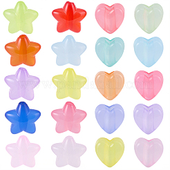 1000шт 20-х цветные прозрачные акриловые бусины&nbsp;MACR-SC0002-42