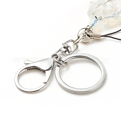 Синтетический и натуральный драгоценный камень с акриловым браслетом брелок&nbsp;HJEW-JM00689