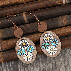 Деревянные болтающийся серьги&nbsp;FS-WGAEC85-01