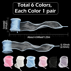 6 пара двухцветных шнурков из полиэстера&nbsp;AJEW-SP0003-12