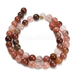 Натуральный красный Rutilated кварцевые нити бисера&nbsp;G-G300-A02-8mm