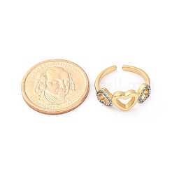 Кольца-манжеты для пальцев с микропаве из прозрачных кубических цирконий из латуни для женщин&nbsp;RJEW-C116-09G