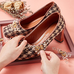 1 пара украшений для обуви из железных страз&nbsp;DIY-NB0007-83