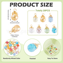 20шт стеклянные подвески&nbsp;PALLOY-TA00240