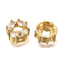 Латунные микро проложить кубического циркония бусы&nbsp;KK-F913-02G-01