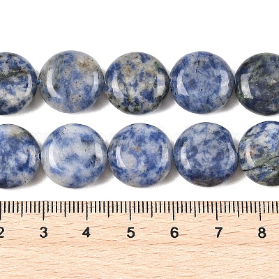 Натуральное синее пятно нитки из бисера яшмы&nbsp;G-L648-B08-15mm-1