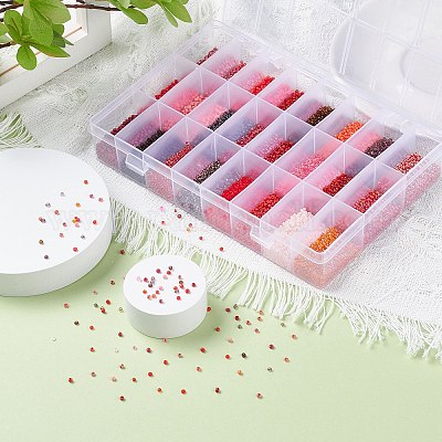 288 г 24-х цветных стеклянных бусин&nbsp;SEED-JQ0005-01B-2mm-1