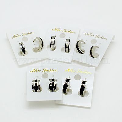 Модные серьги-кольца из нержавеющей стали 304 EJEW-G124-M18-1