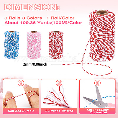 3 рулон 3-х цветных двухцветных хлопковых ниток&nbsp;OCOR-TA0002-24-1