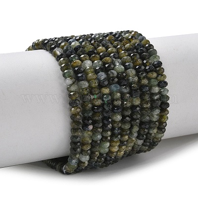 Бусы из натурального зеленого турмалина&nbsp;G-L651-B05-4x2mm-02-1