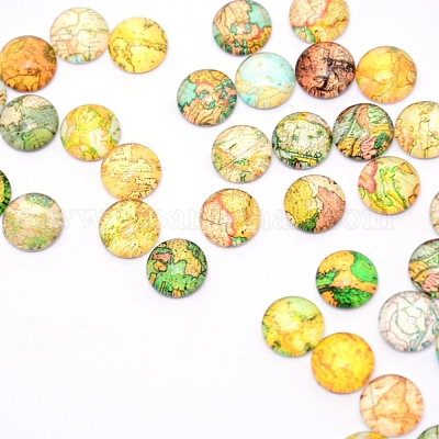 Кабошоны из стекла GLAA-WH0022-50A-1