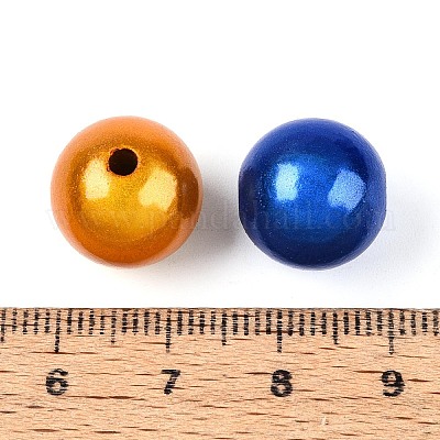 Лакированные бусины из акрила &nbsp;MACR-Q154-14mm-01M-01-1