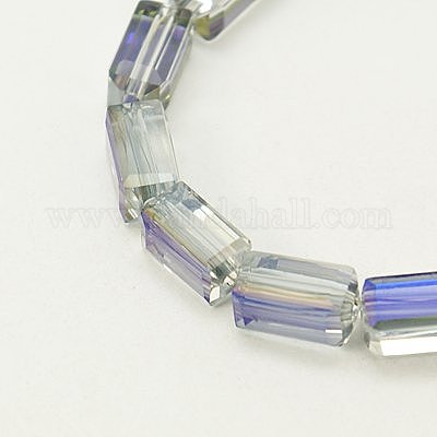 Гальванические стеклянные бусины&nbsp;EGLA-J023-8x4mm-02-1