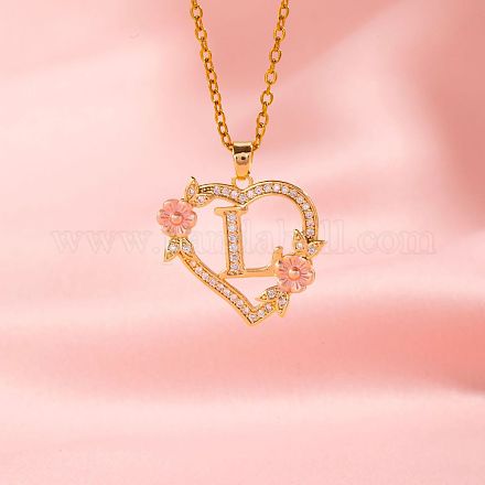 Латунные кристаллы горный хрусталь полые розы сердце с подвеской в виде буквы для женщин WGC1928-12-1