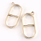 Rack Plating Alloy Open Back Bezel Pendants, For DIY UV Resin, Epoxy Resin, Pressed Flower Jewelry, Hollow, Cadmium Free & Nickel Free & Lead Free, Golden, 38.5x18.5x3.5mm, Hole: 3mm