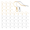 120Pcs 2 Colors 304 Stainless Steel French Hooks with Coil, Flat Earring Hooks, with Horizontal Loops, Real Gold Plated & Stainless Steel Color, 14~15x17x2mm, Hole: 2mm, 21 Gauge, Pin: 0.7mm, 60Pcs/color