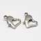 Tarnish Resistant 304 Stainless Steel Lobster Claw Clasps, Heart, Stainless Steel Color, 10x14x3.5mm, Hole: 1.5mm