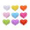 Opaque Acrylic Beads, Heart, Mixed Color, 17x22x10mm, Hole: 1.4mm