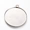Tarnish Resistant 201 Stainless Steel Pendant Cabochon Settings, Plain Edge Bezel Cups, Flat Round, Stainless Steel Color, Tray: 40mm, 45.5x41x1.5mm, Hole: 3mm