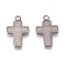 Tarnish Resistant 304 Stainless Steel Pendant, Cross, Stainless Steel Color, 16x10.5x2mm, Hole: 1.5mm