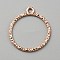 Alloy Open Back Bezel Pendants, for DIY UV Resin, Epoxy Resin, Rose Gold, Ring, 28x25x1.5mm, Hole: 2mm