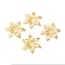 Iron Beads Caps, Etched Metal Embellishments, 6-Petal, Flower, Golden, 36x33x3mm, Hole: 2mm