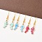 Ocean Series 304 Stainless Steel Enamel Dangle Earrings, Real 18K Gold Plated, Sea Horse, 32x6.5mm, 3 pairs/set